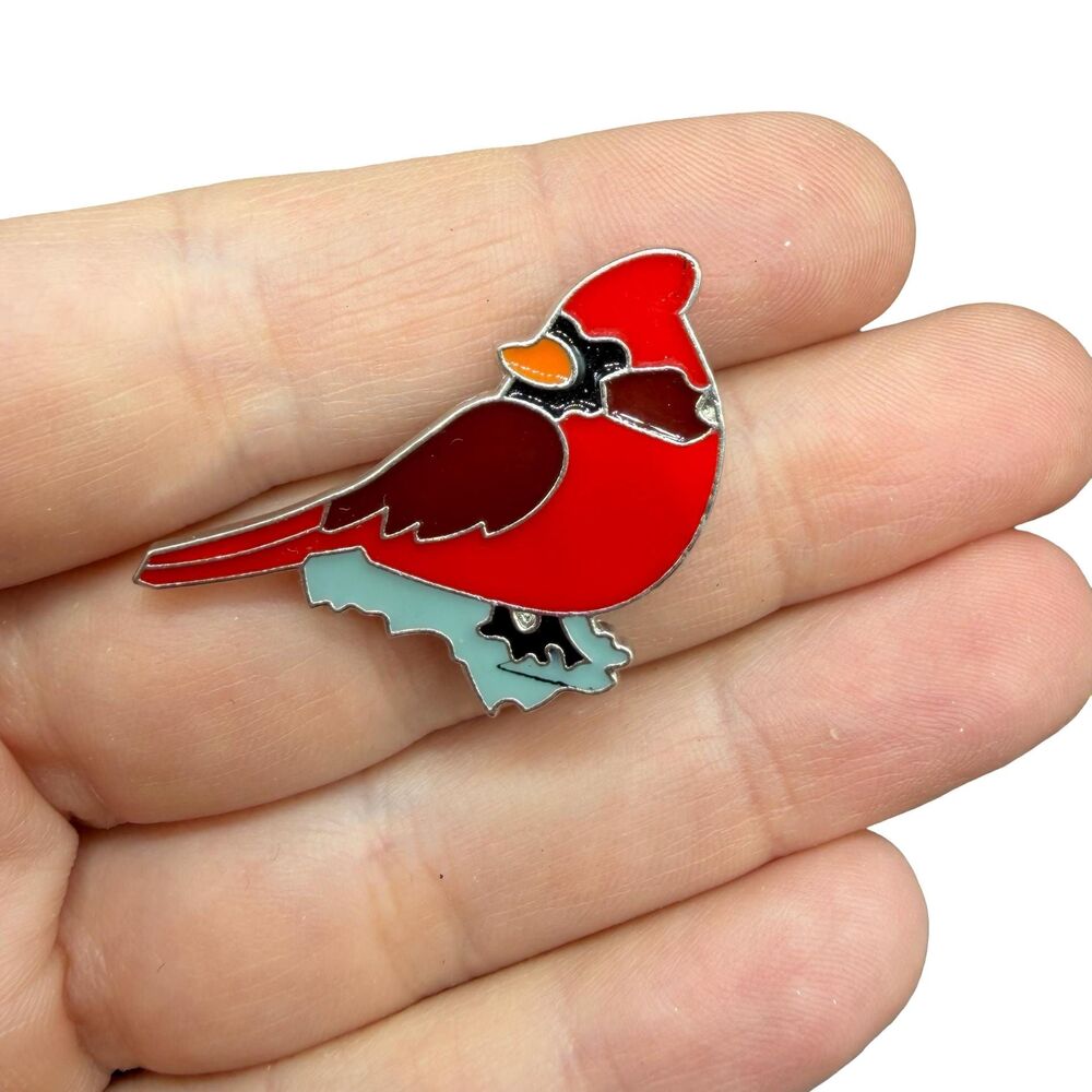 Vintage Cardinal Pin Cardinal Brooch Red Bird Jewelry